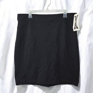 Rendezvous Stretch Ribbed Pencil Skirt Fitted Career Black Woman‎ Size 14 Preppy